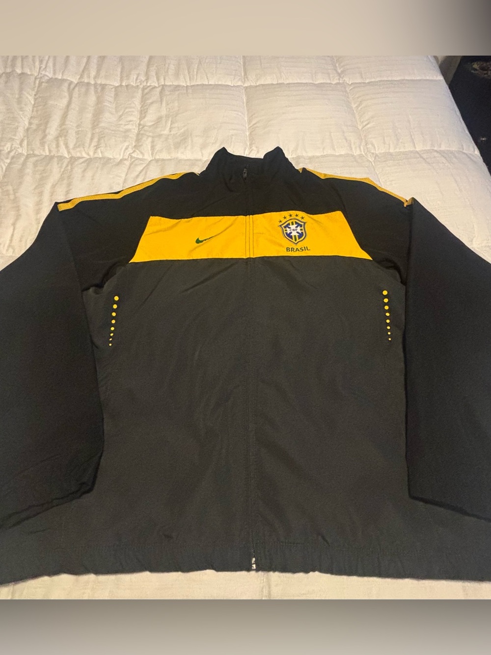 Vintage Brasil Original Nike Total 90 Full Zip Soccer Jacket Size L - See Pics